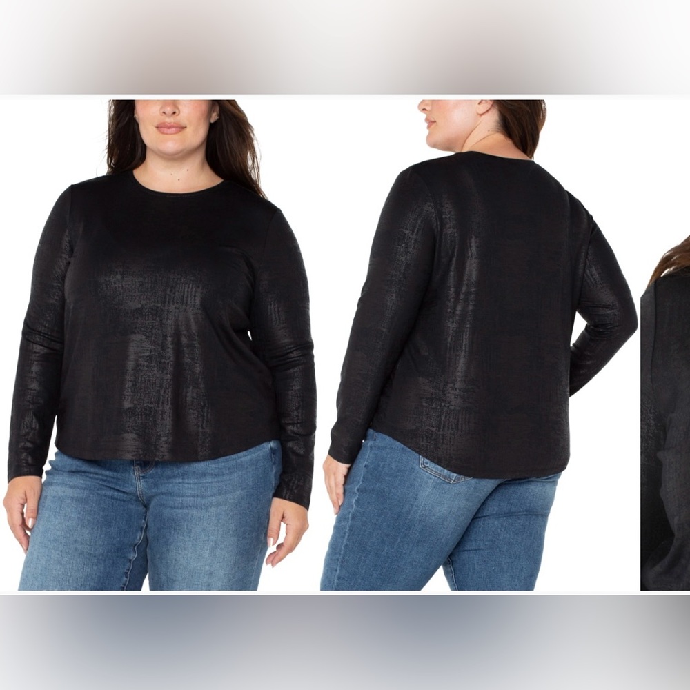 Liverpool Los Angeles Scoop Neck Knit Top - size 2X - PLUS